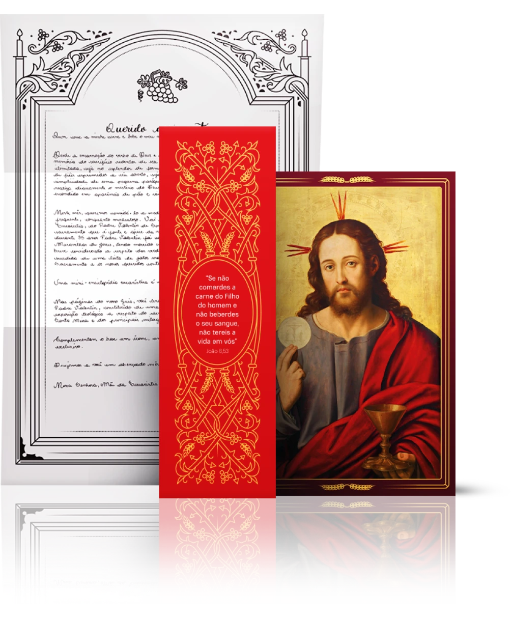 Ícone devocional da Sagrada Família da Minha Biblioteca Católica + Marca-páginas personalizado