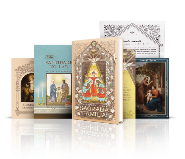 Box com livro católico da Sagrada Família da Minha Biblioteca Católica