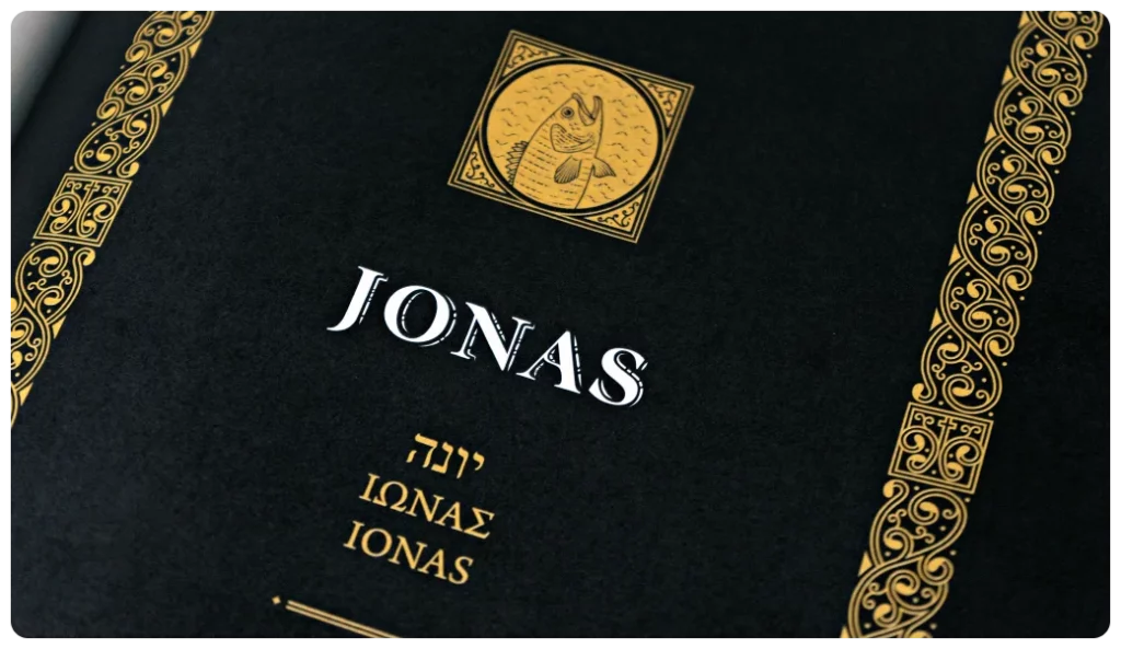 Detalhe na capa do livro de Jonas da Bíblia Sagrada da MBC.