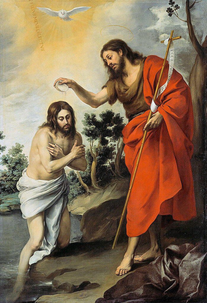 imagem do batismo de jesus para a meditação dos mistérios luminosos.
