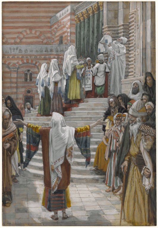 Apresentação de Jesus no templo por James Tissot, um dos mistérios gozozos