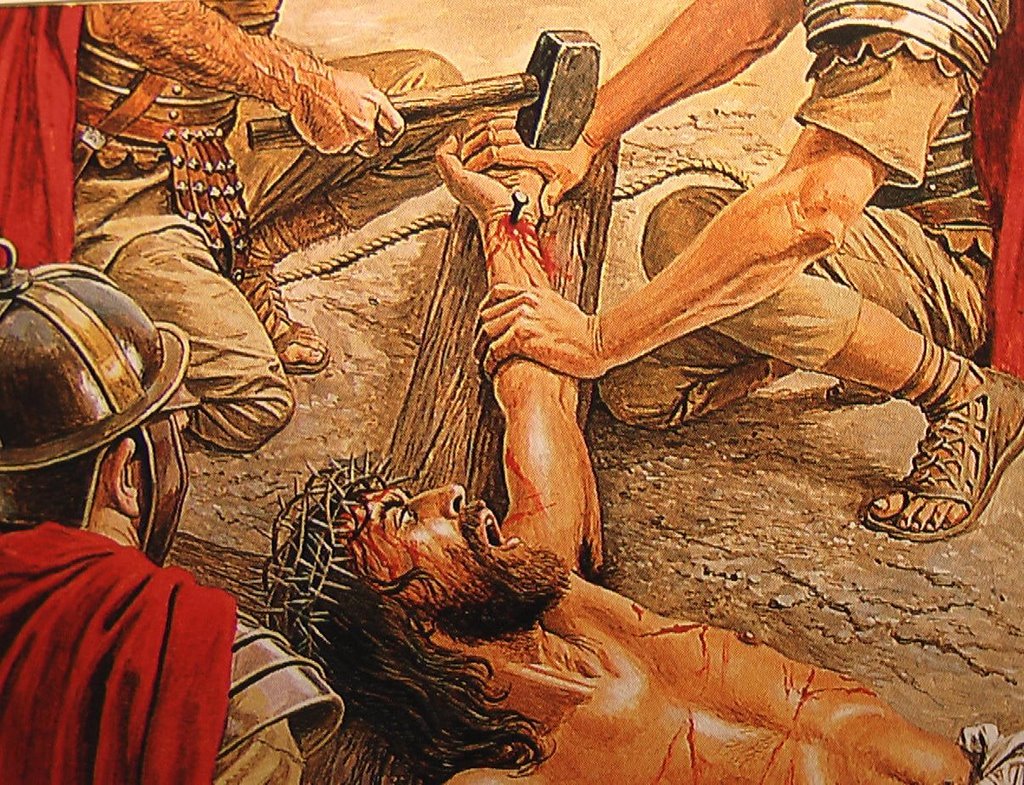 Jesus é pregado na Cruz