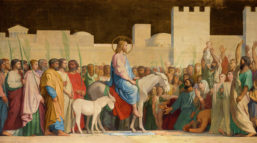Entrada de Cristo em Jerusalém no domingo de Ramos, nas vésperas da Páscoa dos Judeus.