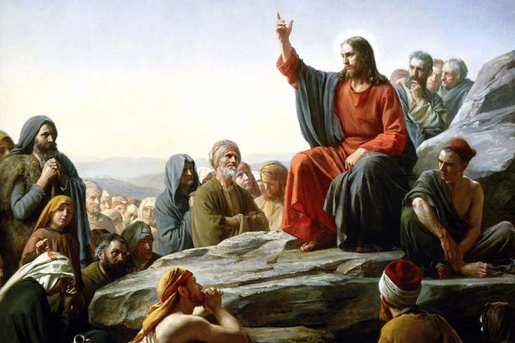 imagem de Jesus em um de seus sermões, que meditamos durante o tempo comum.