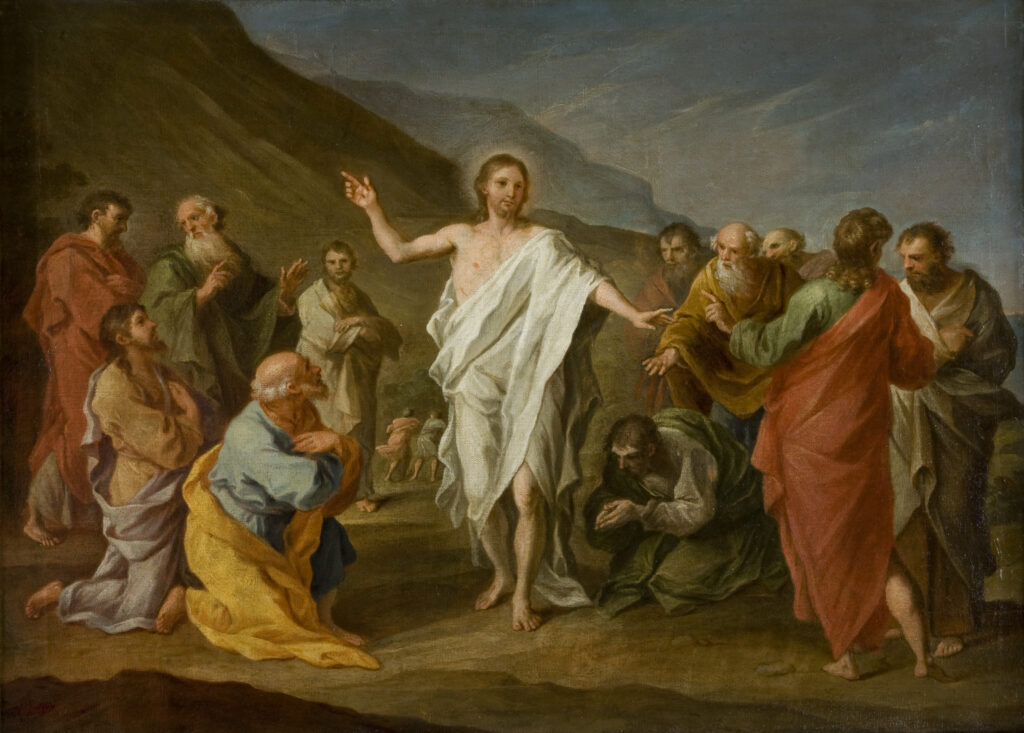 Jesus Cristo aparecendo após a ressurreição, na oitava de páscoa.