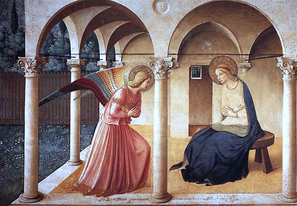 Pintura da Anunciação do Senhor, por Fra Angélico. 