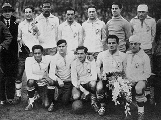 seleção brasileira no mundial de 1930. o único país a participar de todas as edições da história da copa do mundo. 